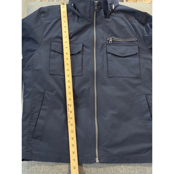 Calvin‎ Klein Men's Navy Blue Hooded Utility Jacket Size Large Cotton Blend - Picture 7 of 7